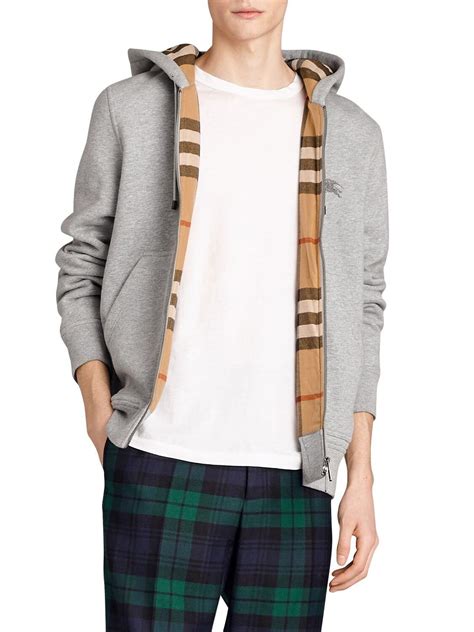 burberry mens sweatshirt|Burberry zip front hooded sweatshirt.